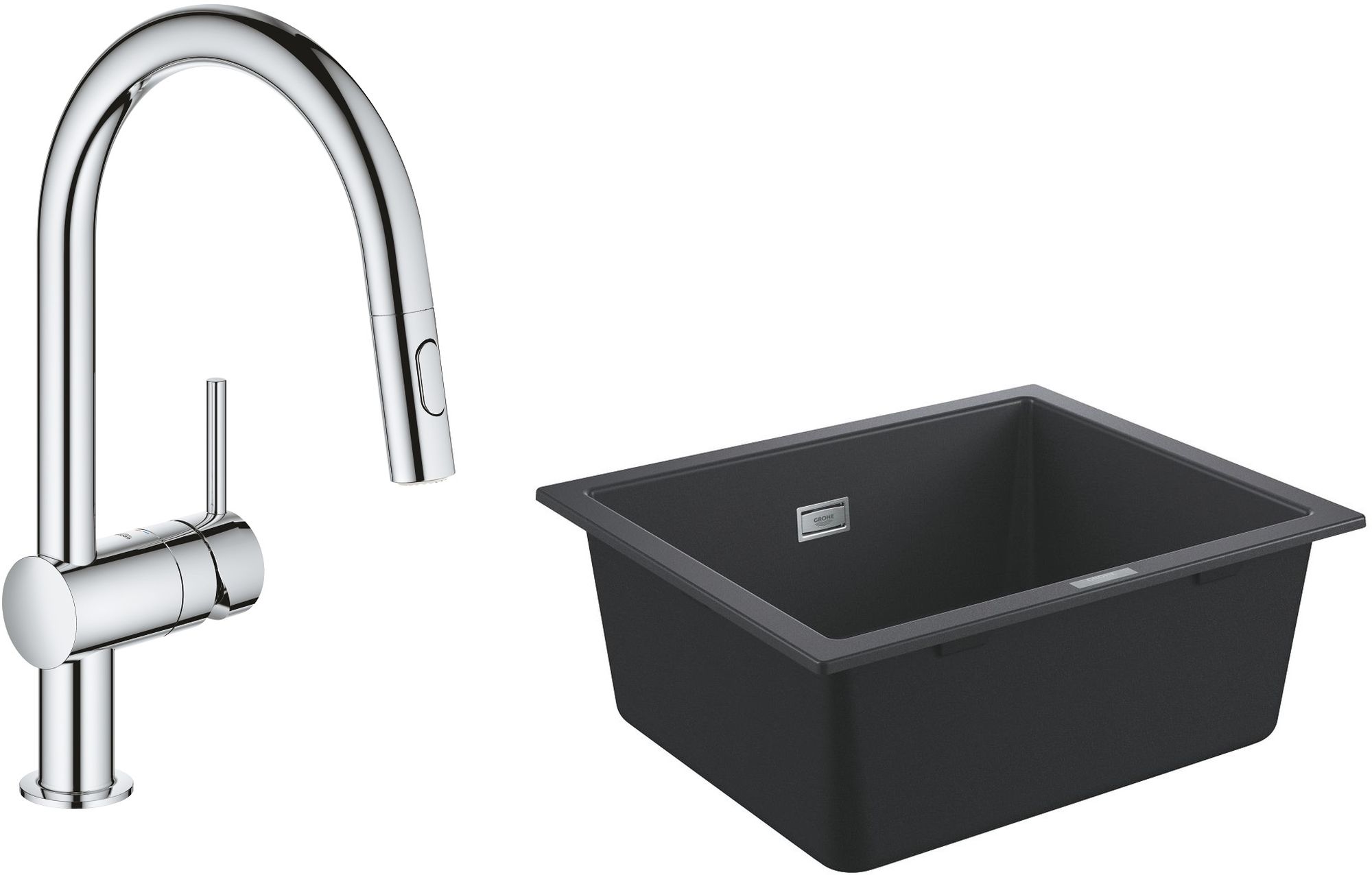 Set évier en granit Grohe K700 31654AP0, mitigeur de cuisine Grohe Minta 32321002