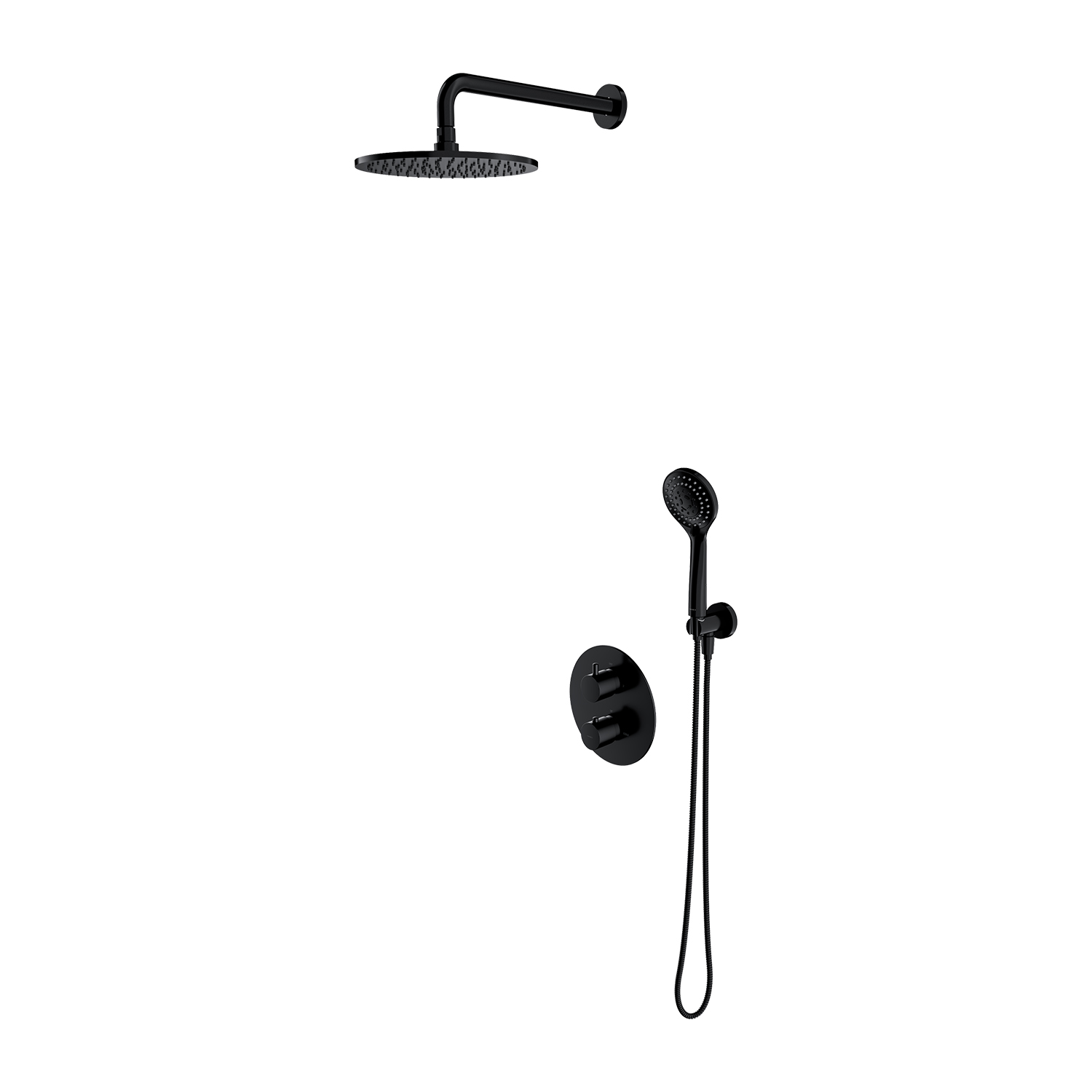 Omnires Y ensemble de douche encastré avec thermostat oui noir SYSYT05BL