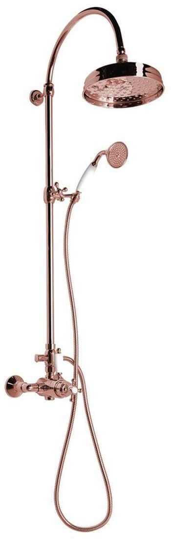 Sapho Antea ensemble de douche mural avec thermostat doré SET047