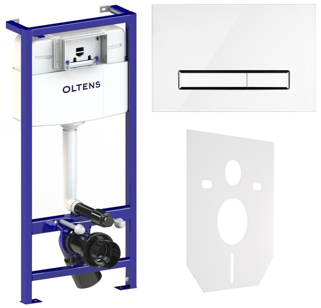 Set châssis encastré Oltens Triberg 50001000, bouton de chasse d'eau Oltens Torne 57200000, 49301000