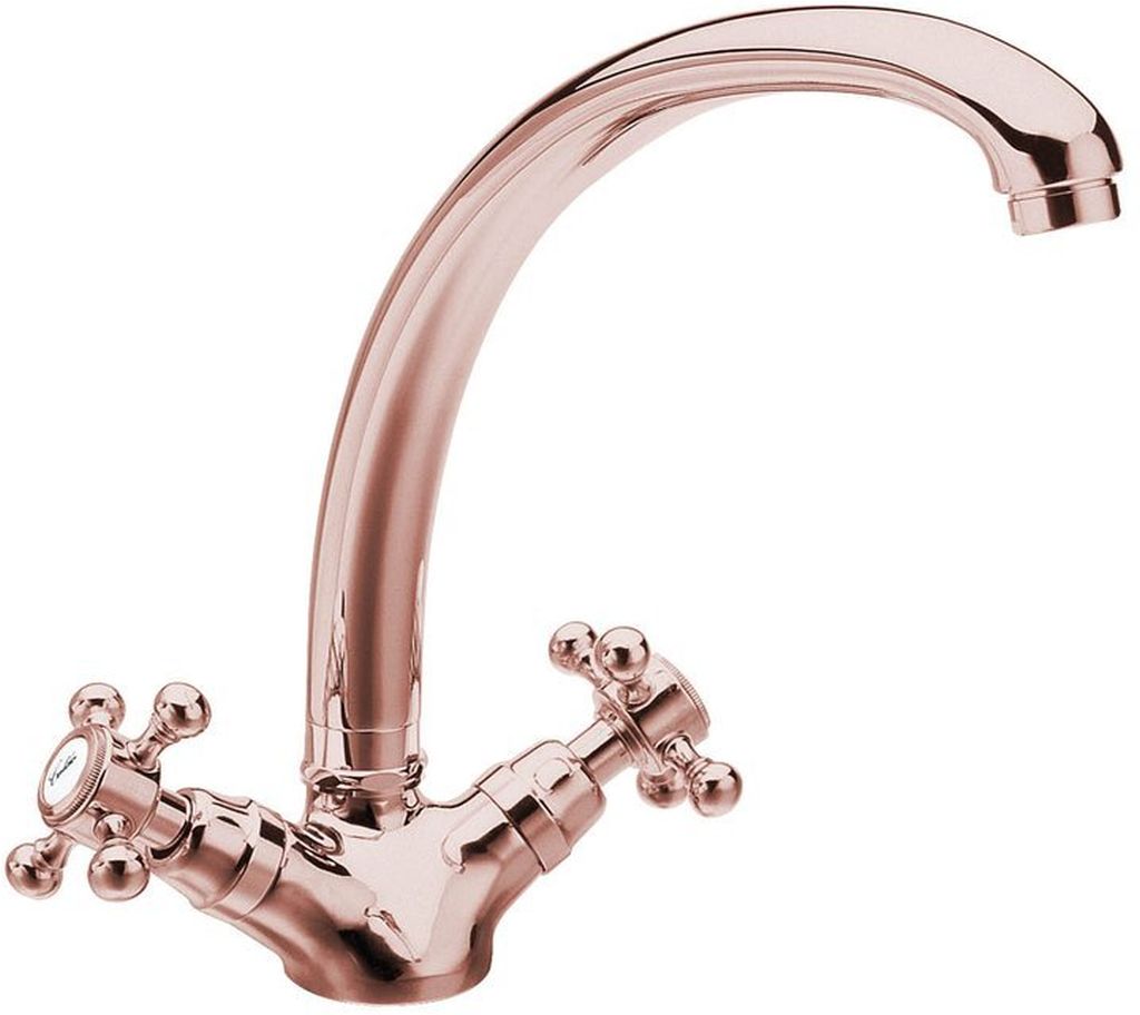 Sapho Antea mitigeur de cuisine sur pied rose/violet-or/vieil or 3117