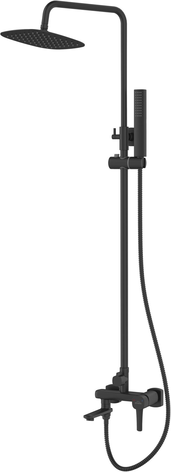 Invena Glamour kit baignoire-douche mural oui noir AU-05-B04