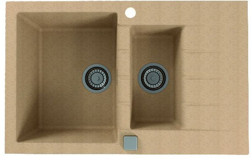 Alveus Cadit évier en granit 79x50 cm beige 1131359