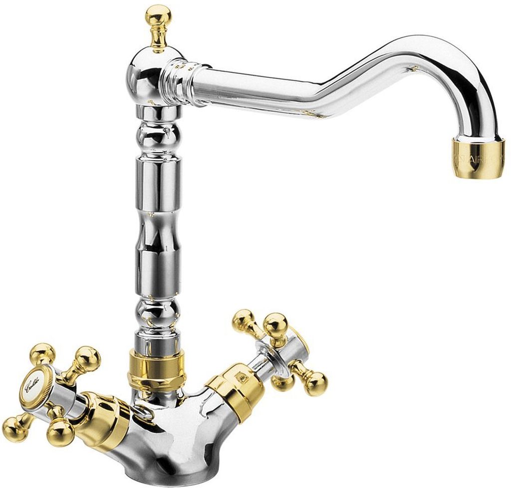 Sapho Antea mitigeur de cuisine sur pied chrome-or/vieil or 3122