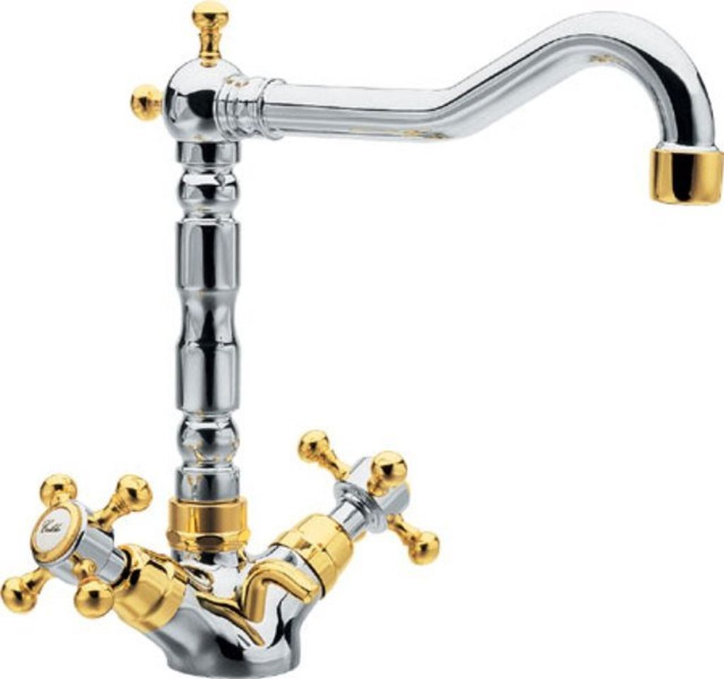 Sapho Antea mitigeur de lavabo sur pied chrome-doré 3372