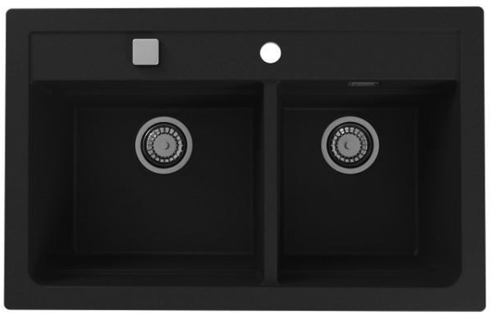 Alveus Atrox évier en granit 79x50 cm noir 1132002