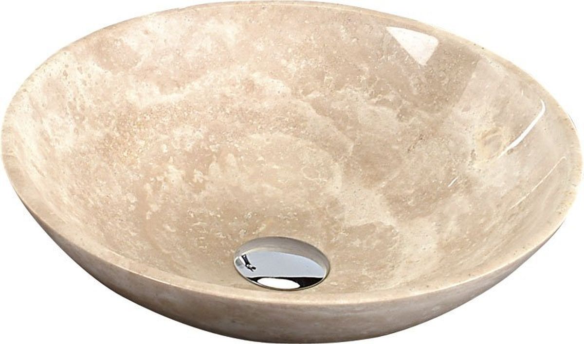 Sapho Blok lavabo 40x40 cm ronde à poser marron/beige brillant 2401-01