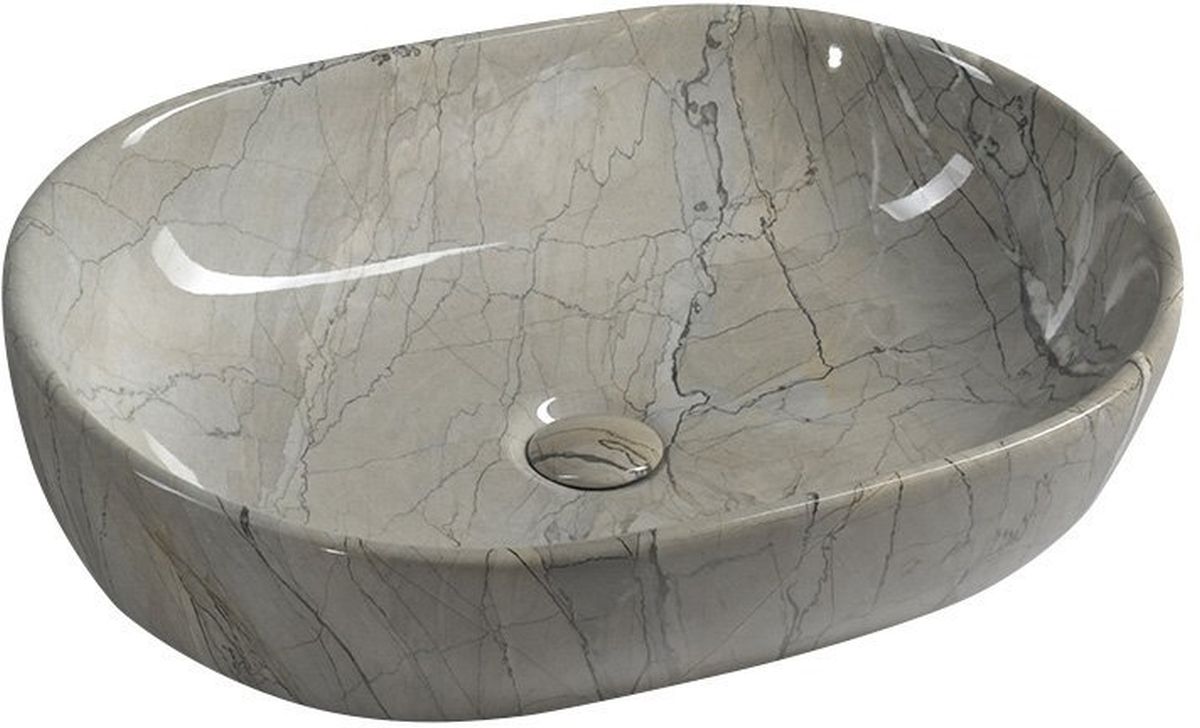 Sapho Dalma lavabo 59x42 cm ovale à poser gris/pierre MM413