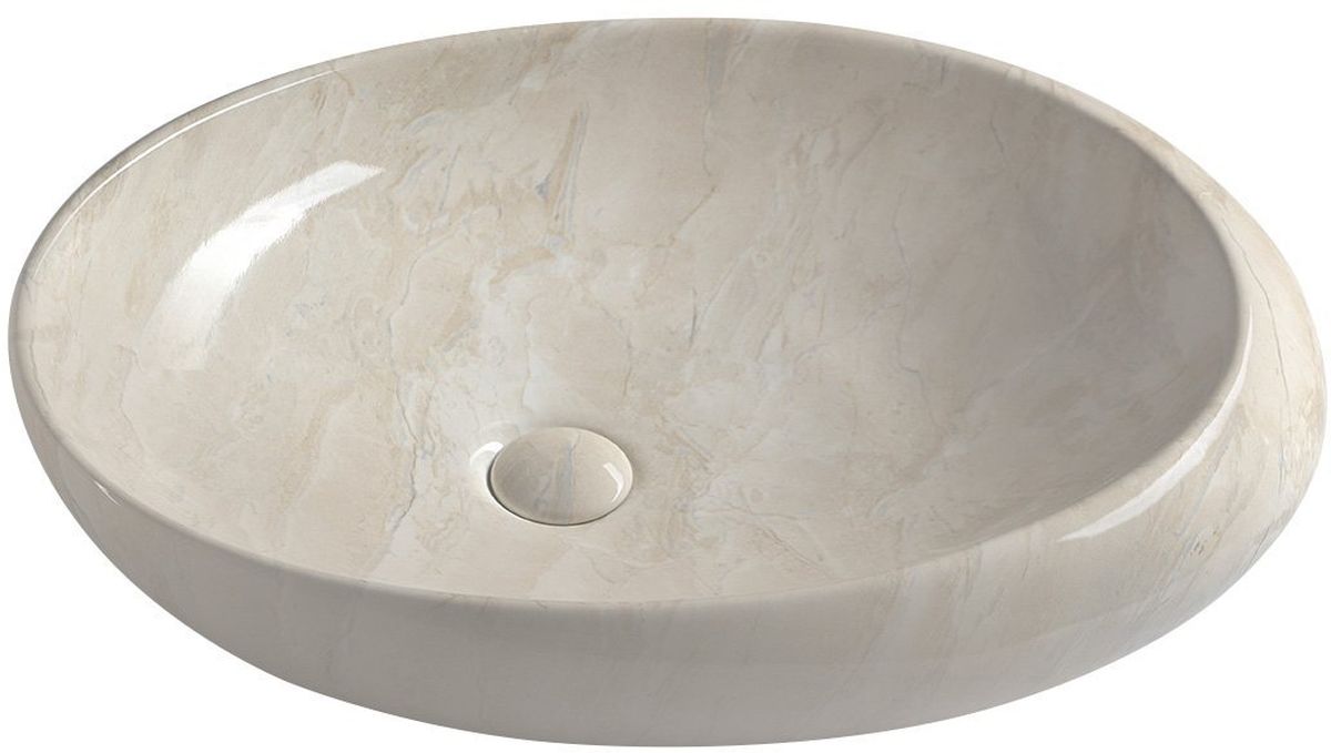 Sapho Dalma lavabo 68x44 cm ovale à poser marron/beige MM327