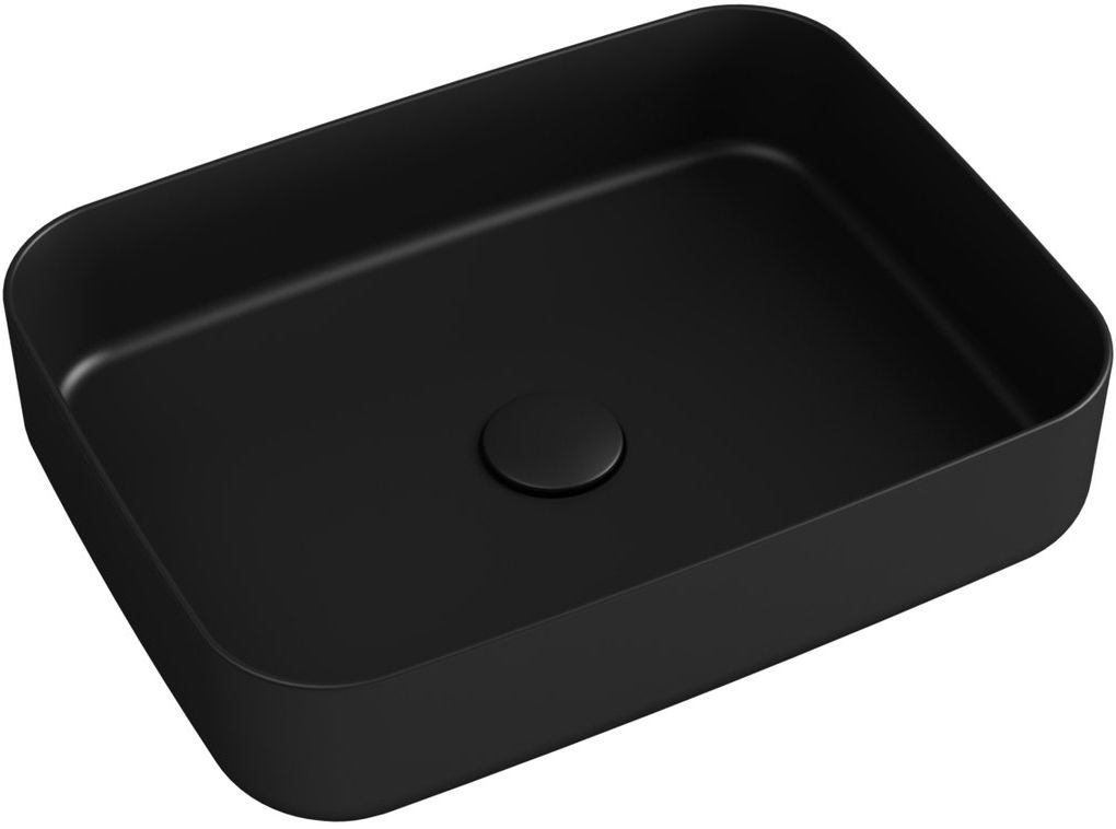 Isvea Infinity lavabo 50x36 cm rectangulaire à poser noir mat 10NF65050-2N