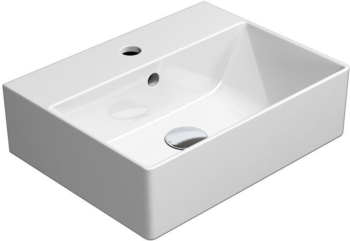 GSI Kube X lavabo 45x35 cm rectangulaire classique-à poser blanc brillant 9485111