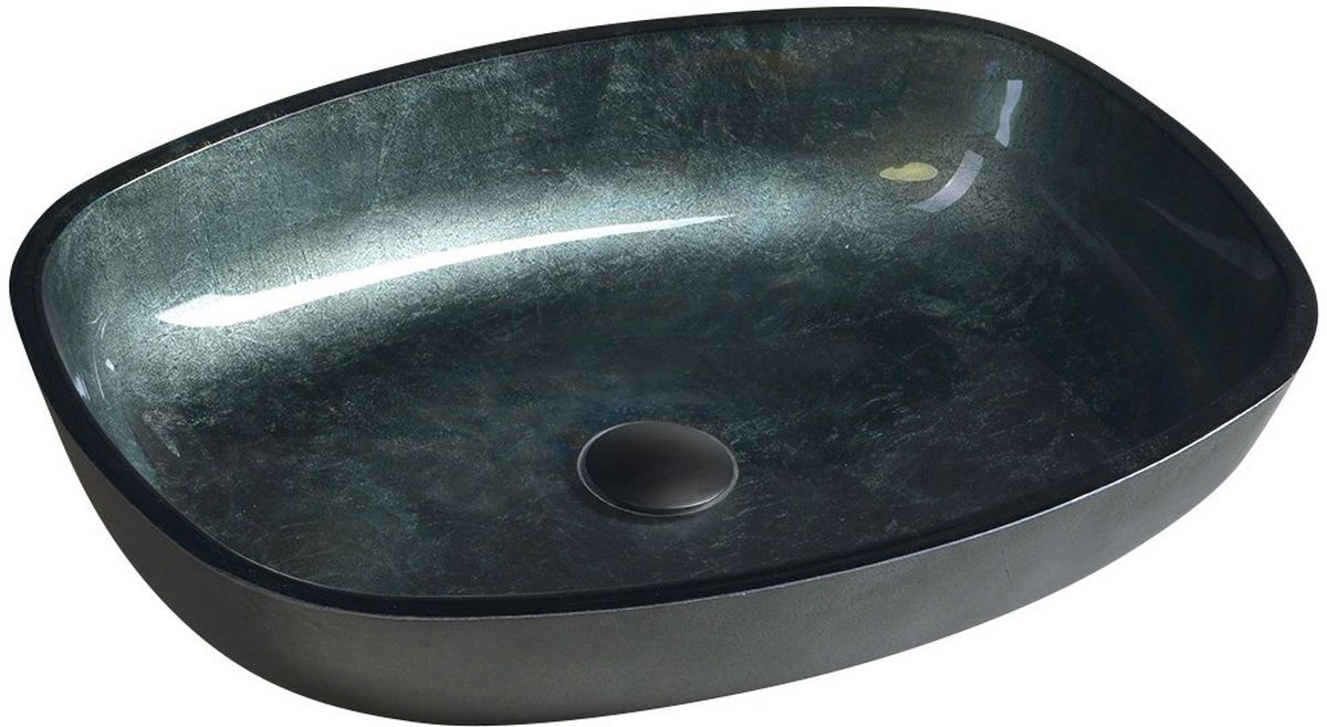 Sapho Beauty lavabo 54x40 cm ovale à poser noir brillant TY220
