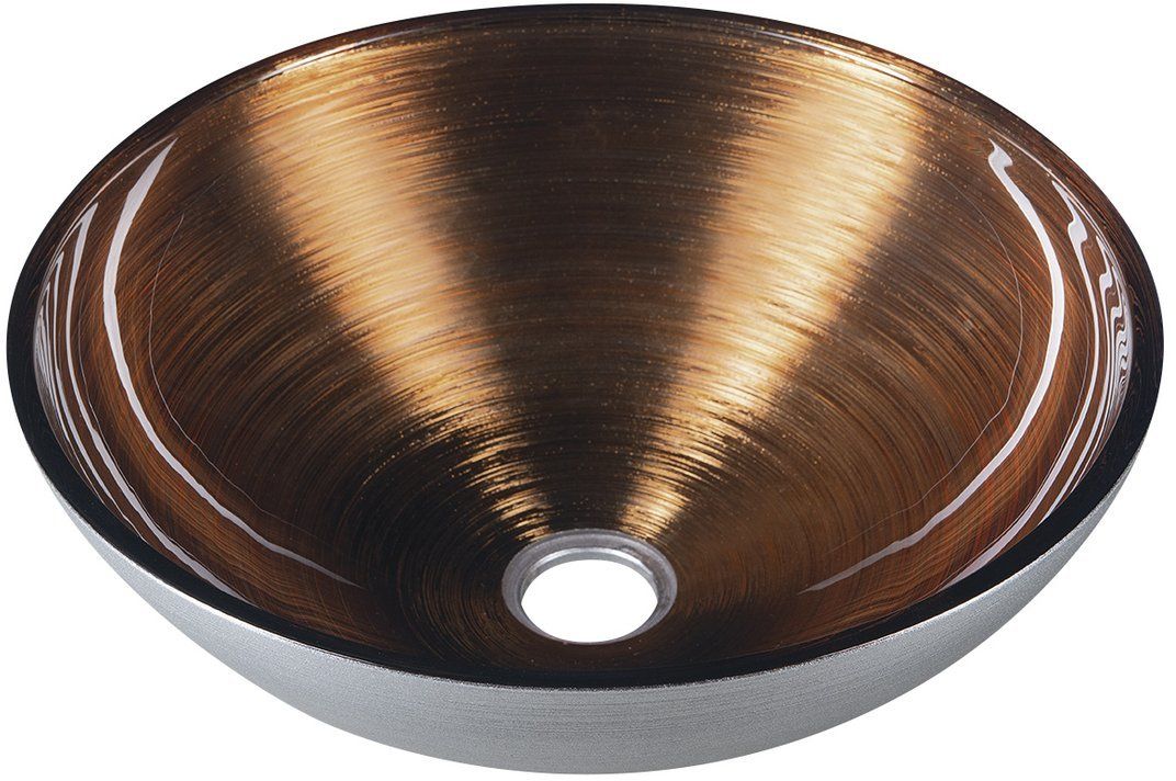 Sapho Murano lavabo 40x40 cm ronde à poser marron/beige-argenté AL5318-66