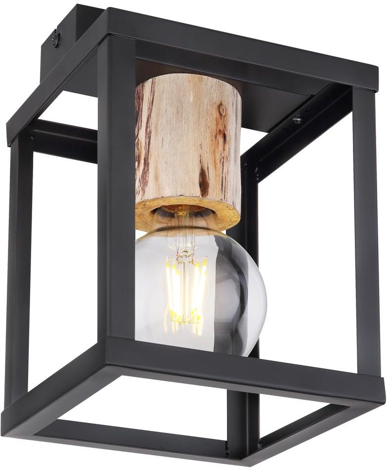 Candellux Retro plafonnier 1x40 W noir-bois 31-00774