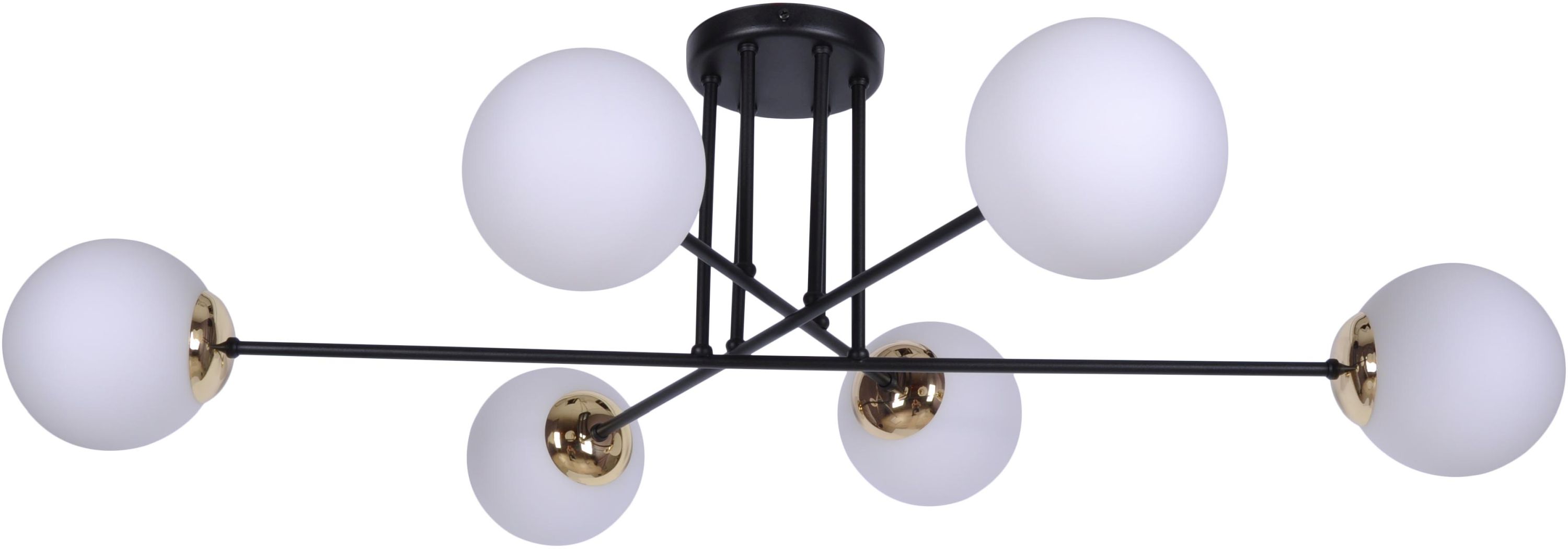 Kaja Isla plafonnier 6x40 W blanc-noir-patine K-4915