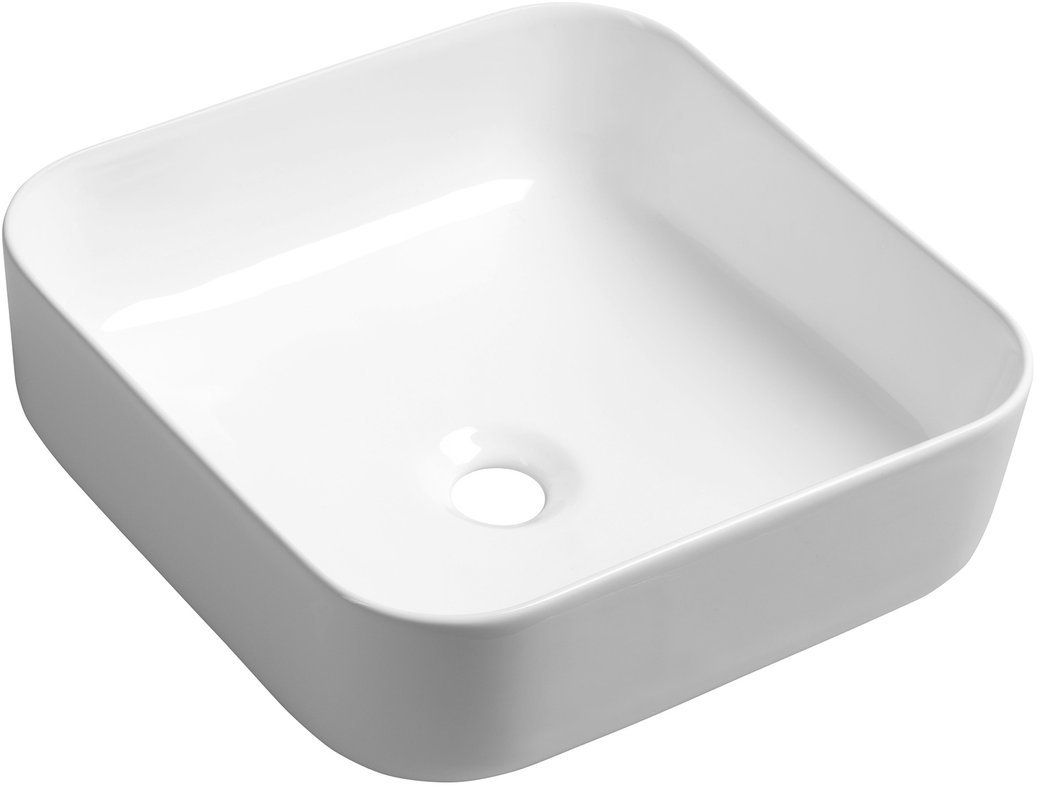 Sapho Prata lavabo 39.5x39.5 cm carrée à poser blanc AR423