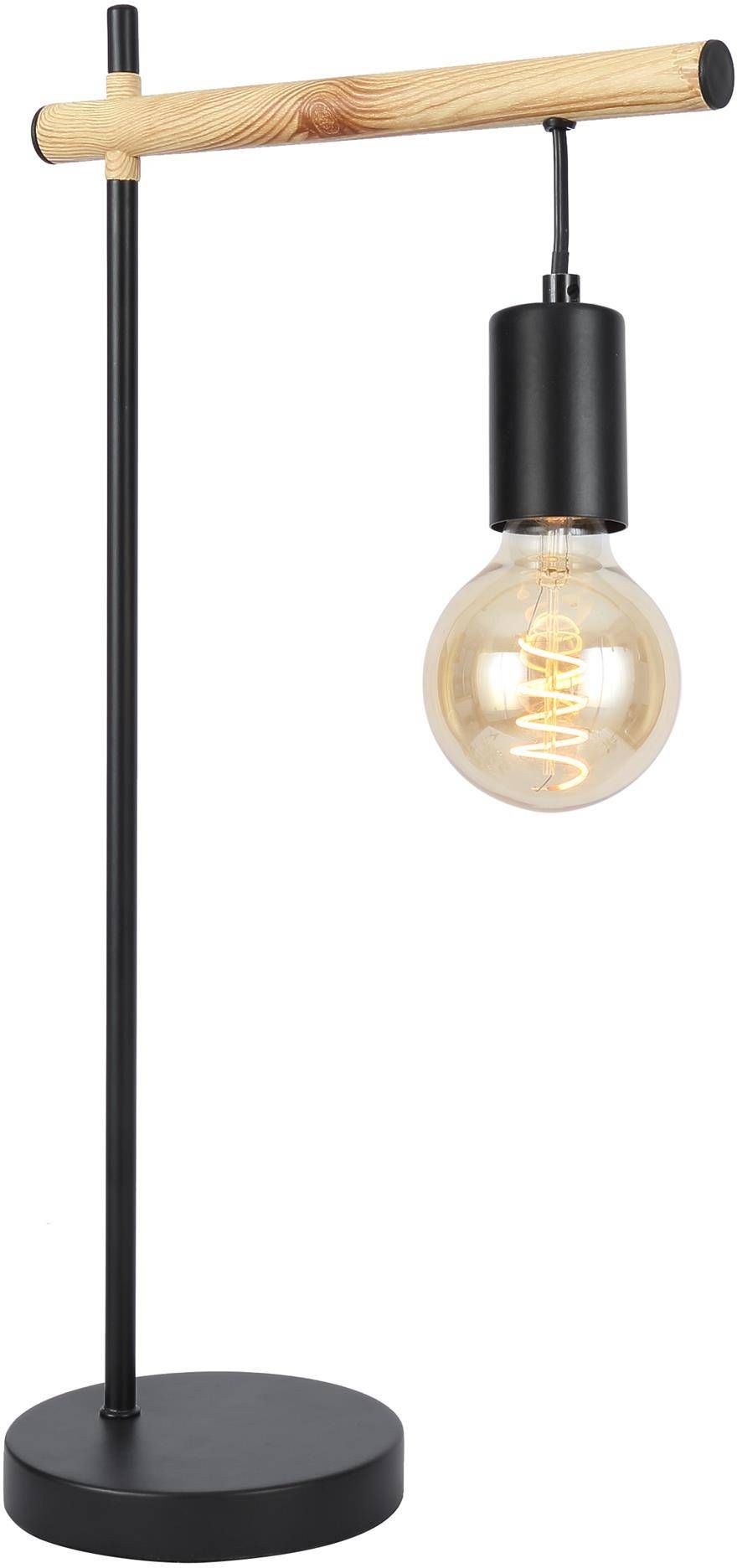 Candellux Izzy lampe de table 1x60 W noir-bois 41-80042