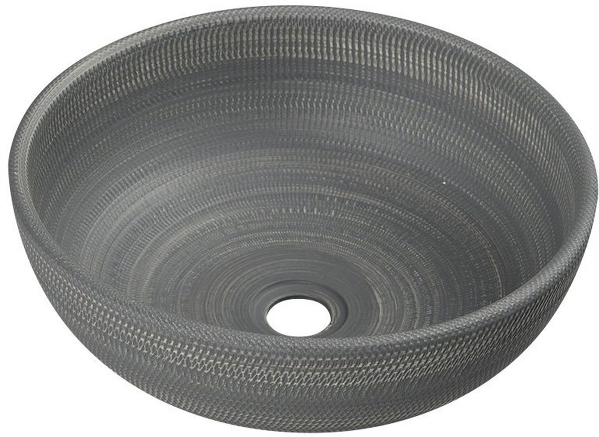 Sapho Priori lavabo 41x41 cm ronde à poser gris/pierre PI024