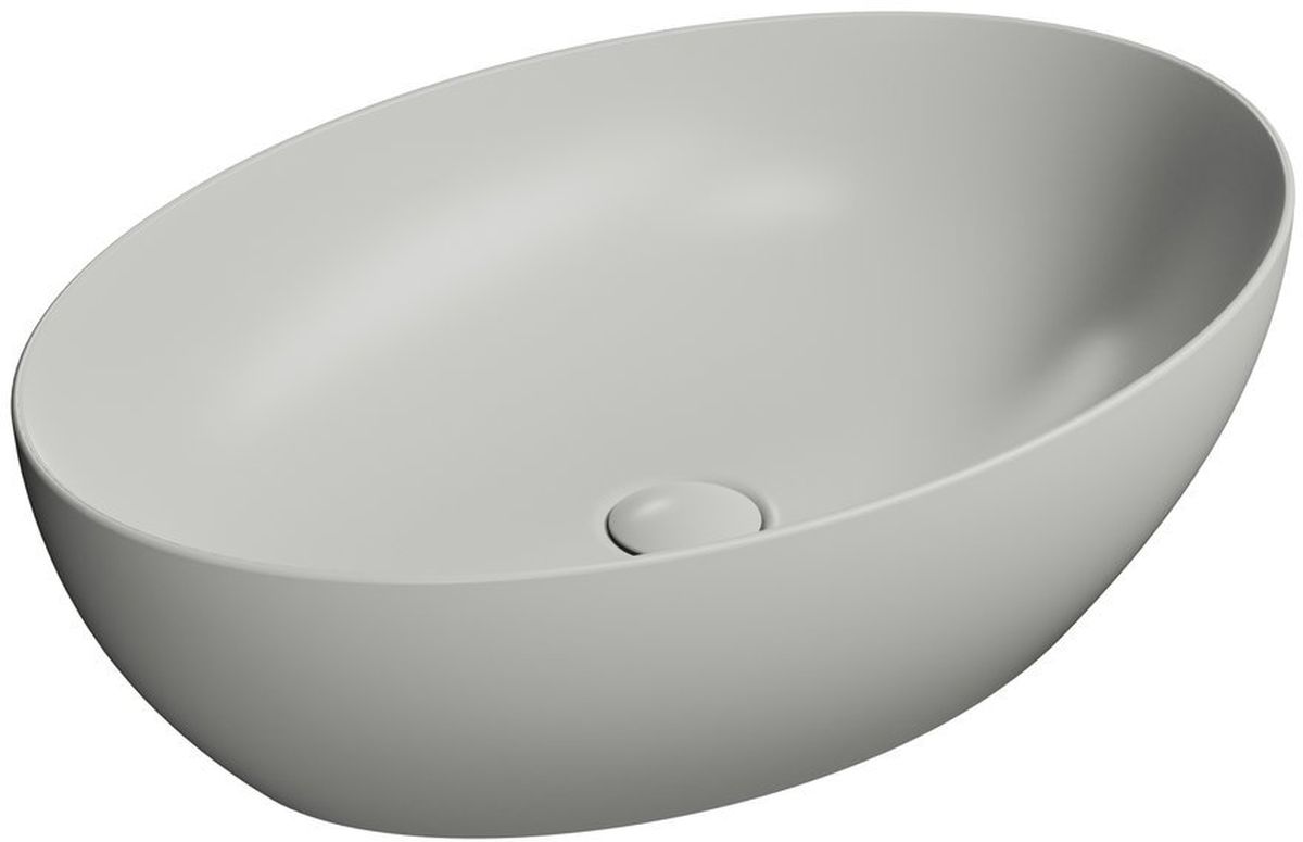 GSI Pura lavabo 60x42 cm ovale à poser gris/pierre 884217