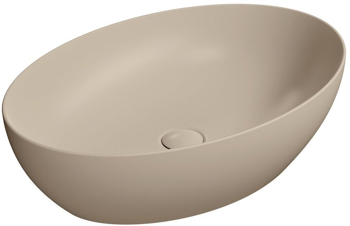GSI Pura lavabo 60x42 cm ovale à poser marron/beige mat 884208
