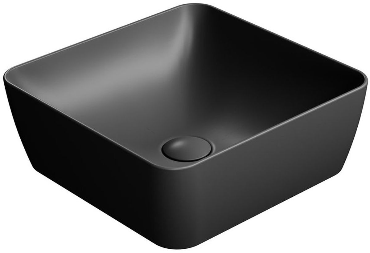 GSI Sand lavabo 38x38 cm carrée à poser noir mat 903826