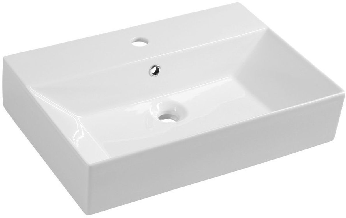 Isvea Sistema lavabo 60x42 cm rectangulaire classique-à poser blanc 10SF50060
