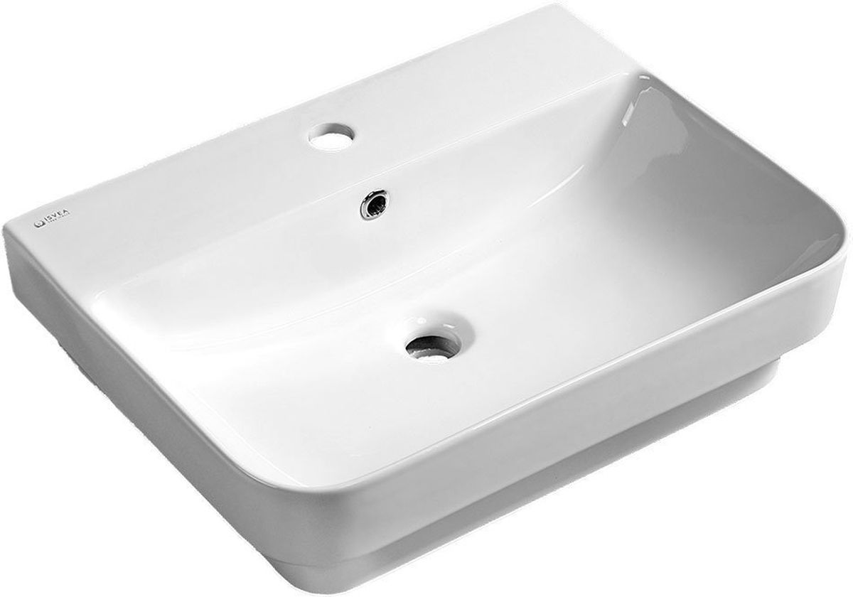 Isvea Sott Aqua lavabo 57.1x43.6 cm rectangulaire classique-encastrée-à poser blanc 10SQ50057