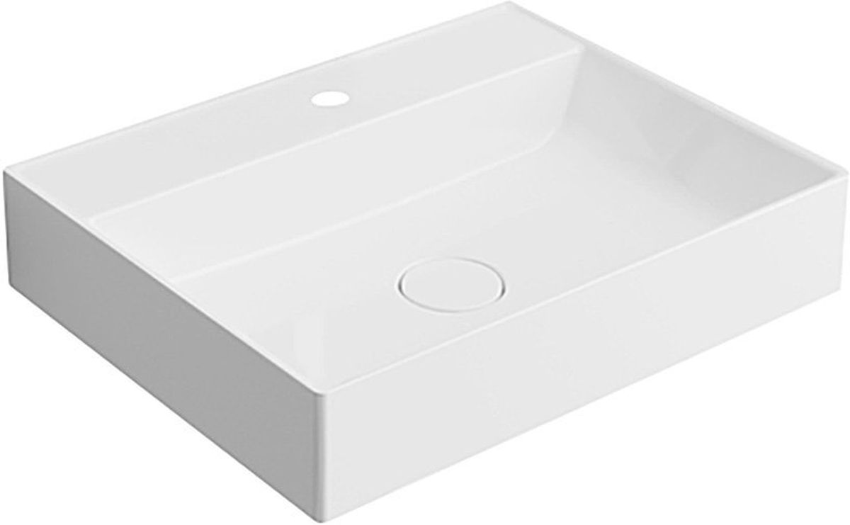 Sapho Twig lavabo 60x47 cm rectangulaire classique-de meuble-à poser blanc TW060