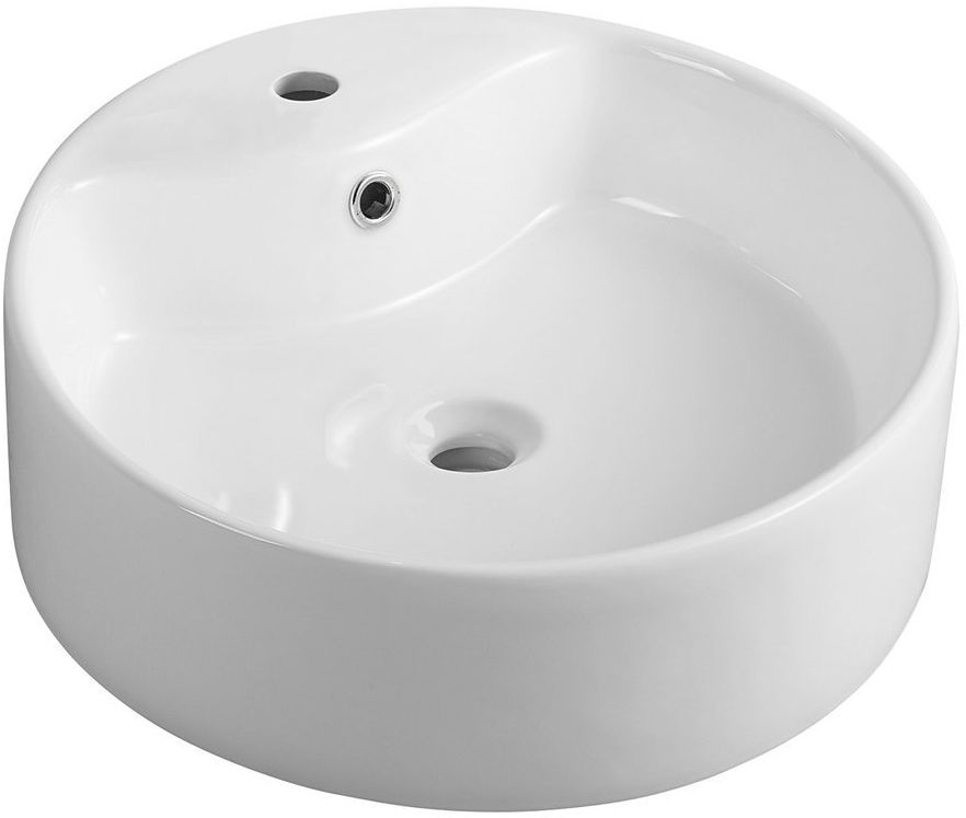 Aqualine lavabo 40x40 cm ronde à poser blanc 49413