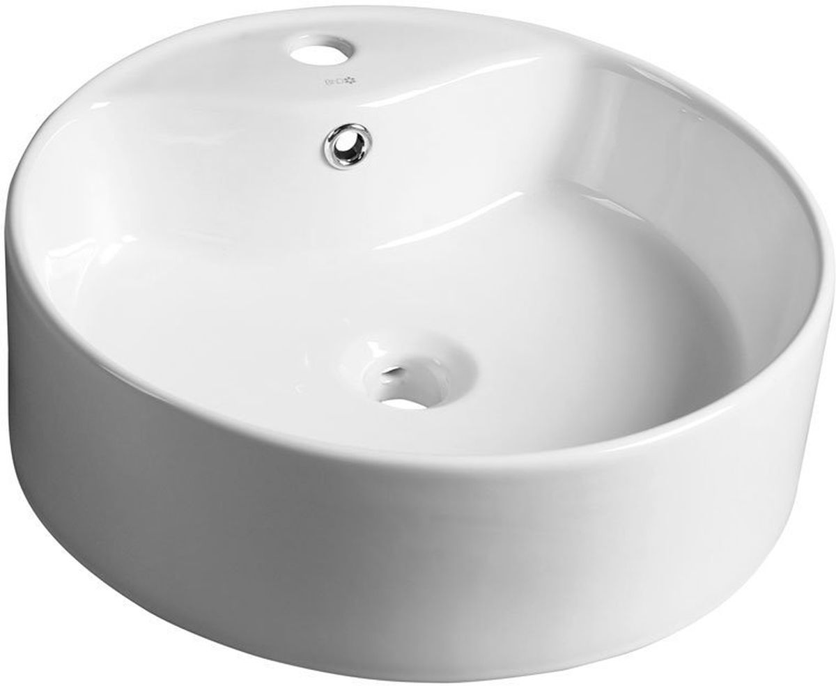 Sapho Yakarta lavabo 46x46 cm ronde à poser blanc brillant BH7021
