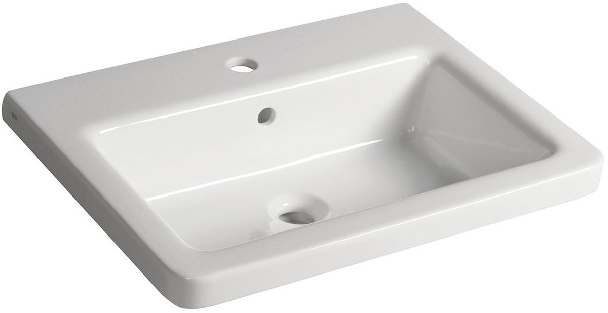 Sapho City lavabo 60x45 cm rectangulaire classique-de meuble-encastrée blanc KE060