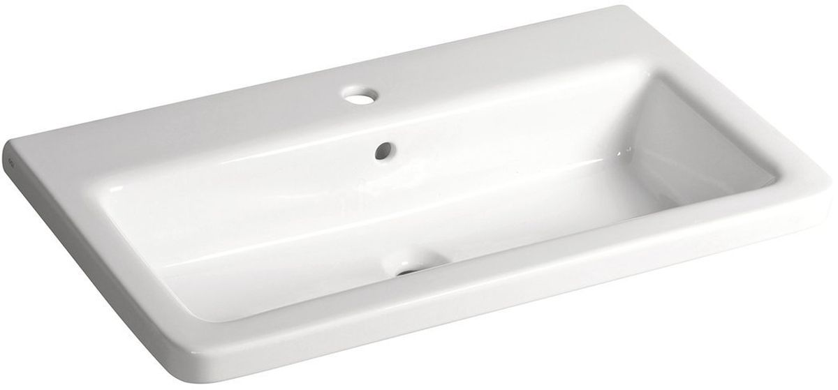 Sapho City lavabo 80x45.4 cm rectangulaire classique-de meuble-encastrée blanc KE080