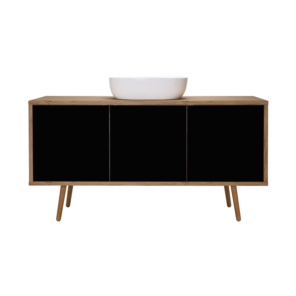 Oltens Hedvig armoire 140x45x49.7 cm sous-lavabo suspendu noir-chêne 60205360