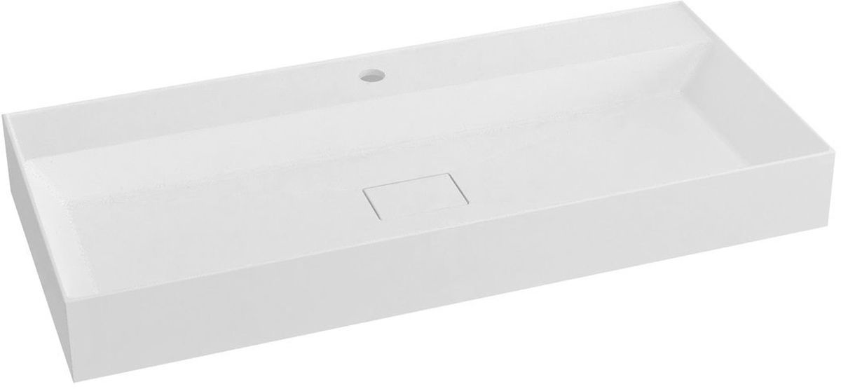 Sapho Godiva lavabo 96x44 cm rectangulaire classique-de meuble blanc brillant GU096