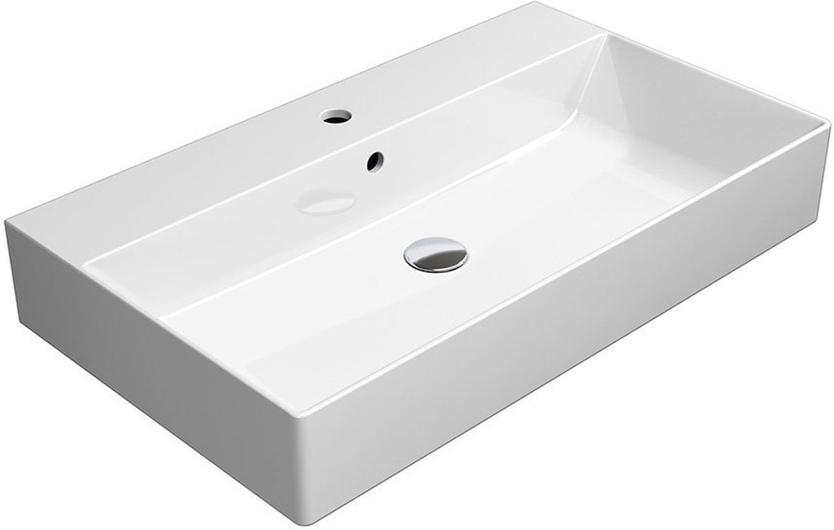 GSI Kube X lavabo 80x47 cm rectangulaire classique-à poser blanc brillant 9422111