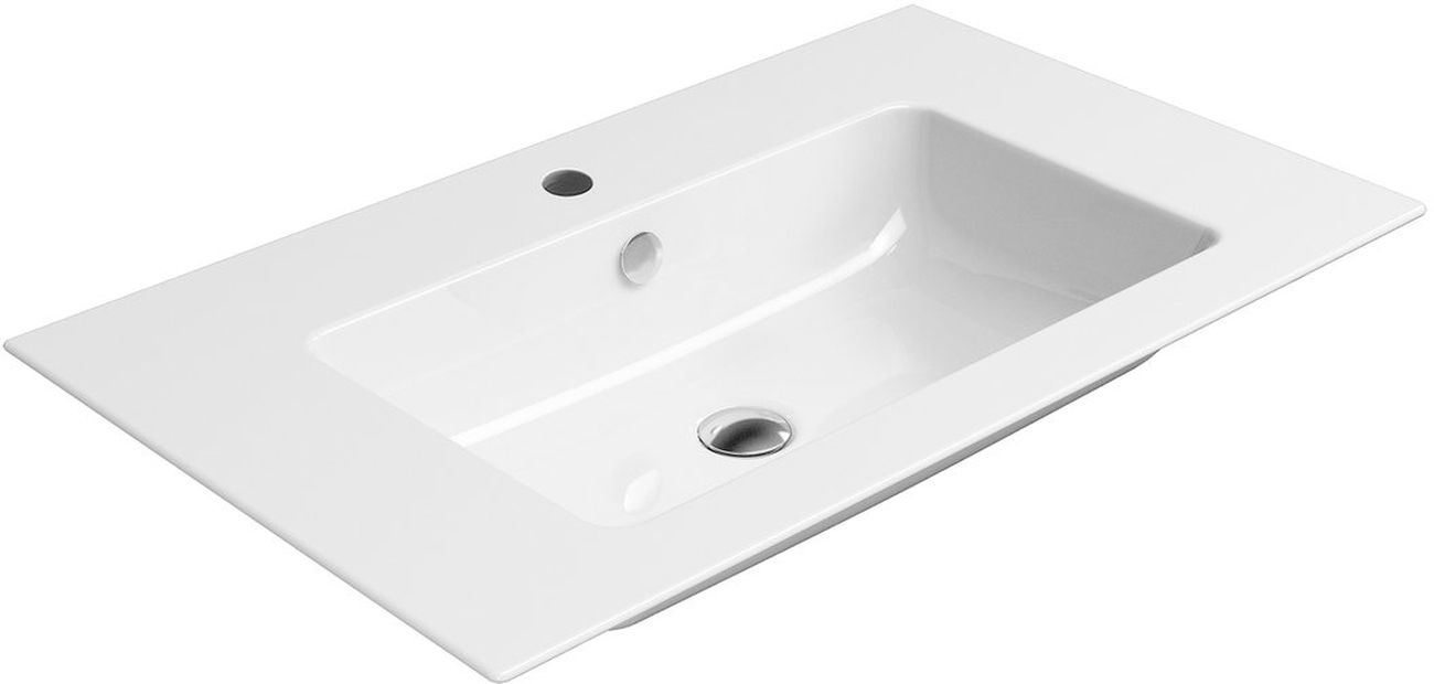 GSI Pura lavabo 80x50 cm rectangulaire classique blanc brillant 8843111