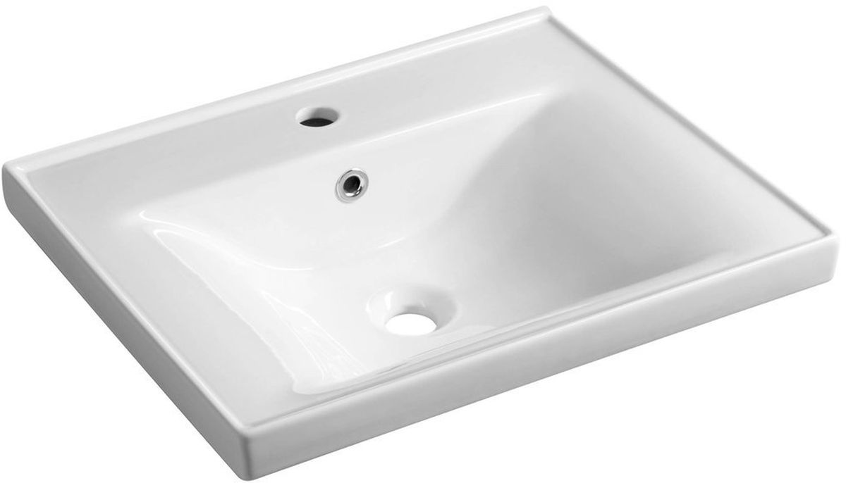 Aqualine Sava lavabo 55x46 cm rectangulaire classique-de meuble blanc 2055