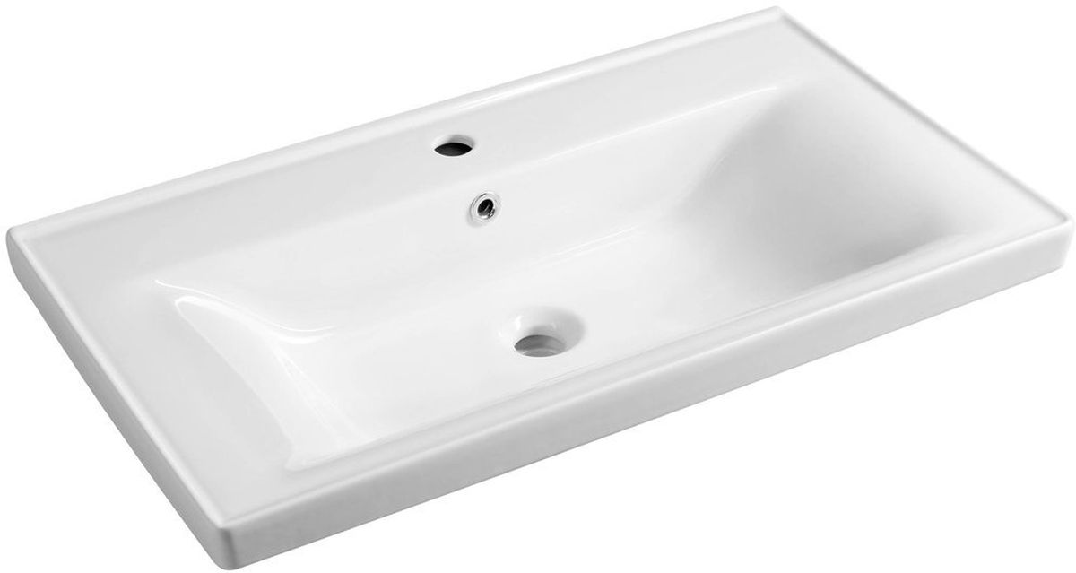 Aqualine Sava lavabo 80x46 cm rectangulaire classique-de meuble blanc brillant 2080