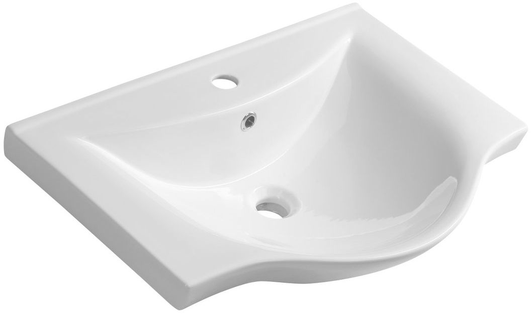 Aqualine Zara lavabo 64.5x46 cm semi-circulaire classique-de meuble blanc 10065