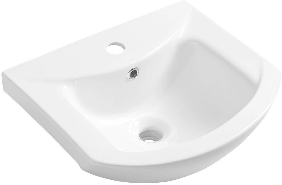 Aqualine Zero lavabo 45.5x40 cm semi-circulaire classique-de meuble blanc 6045