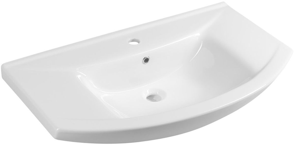 Aqualine Zero lavabo 86x50 cm semi-circulaire classique-de meuble blanc 6085