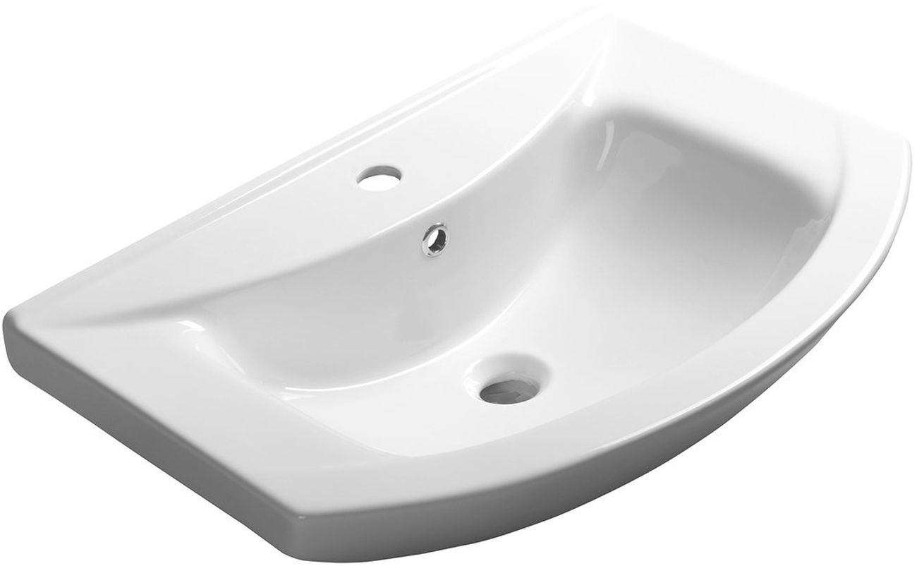 Aqualine Zero lavabo 65x46 cm semi-circulaire classique-de meuble blanc 6065
