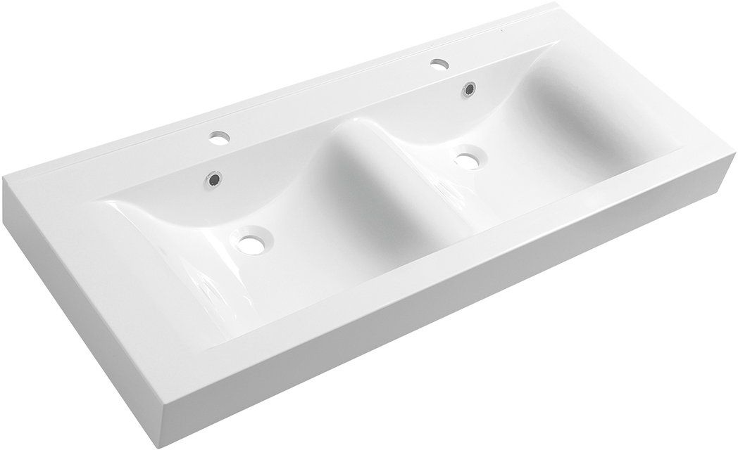 Sapho Flavia lavabo 120x50 cm rectangulaire classique-double blanc 68121