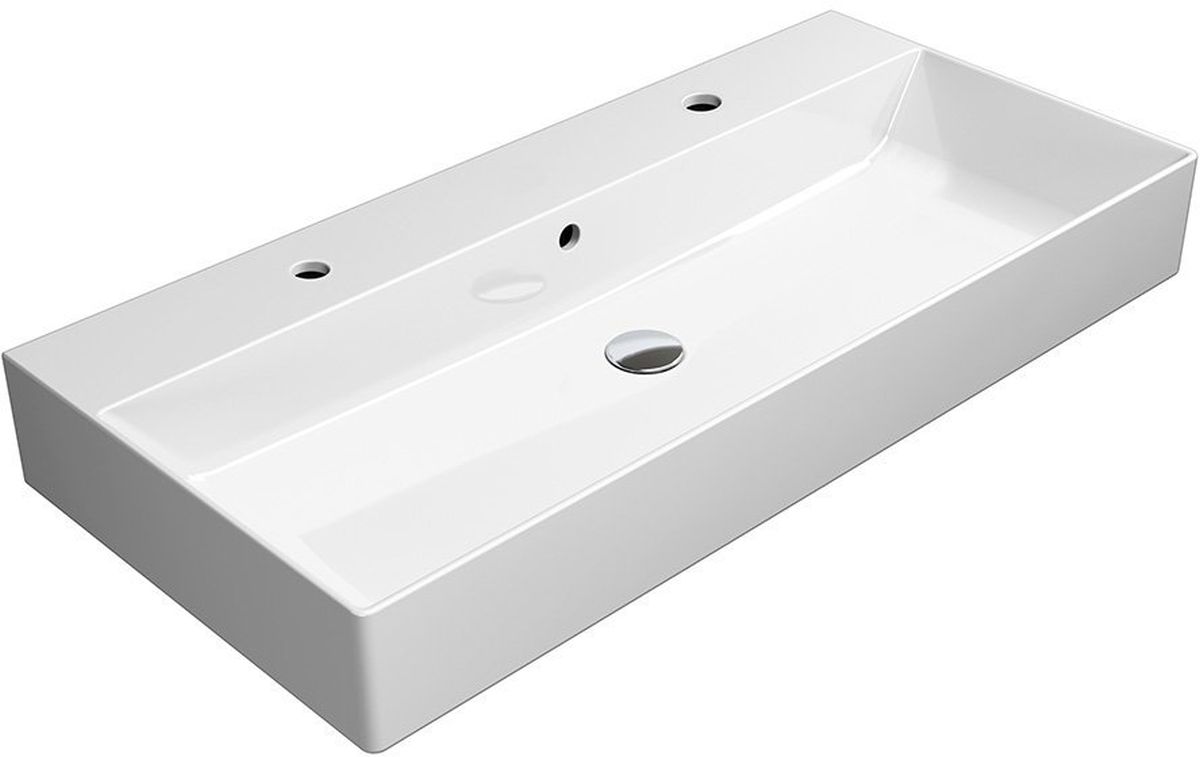 GSI Kube X lavabo 100x47 cm rectangulaire classique-à poser-double blanc 9423211