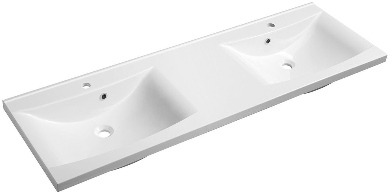 Sapho Luciola lavabo 150x48 cm rectangulaire de meuble-double blanc 50154