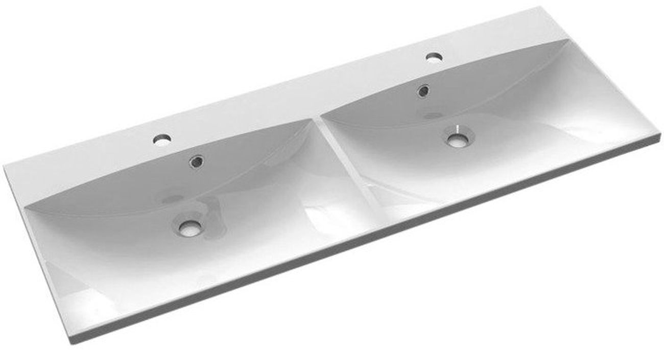 Sapho Maria lavabo 120x46 cm rectangulaire de meuble-double blanc MA120