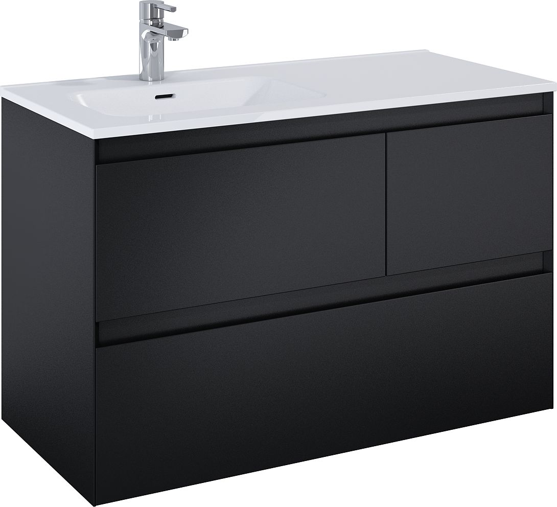 Elita Split armoire 100x45.8x63.5 cm sous-lavabo suspendu noir RE011006157160