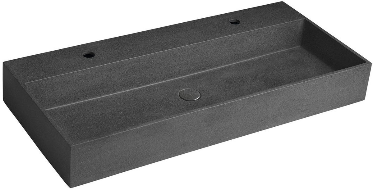 Sapho Quadrado lavabo 96x44 cm rectangulaire de meuble-double noir AR473