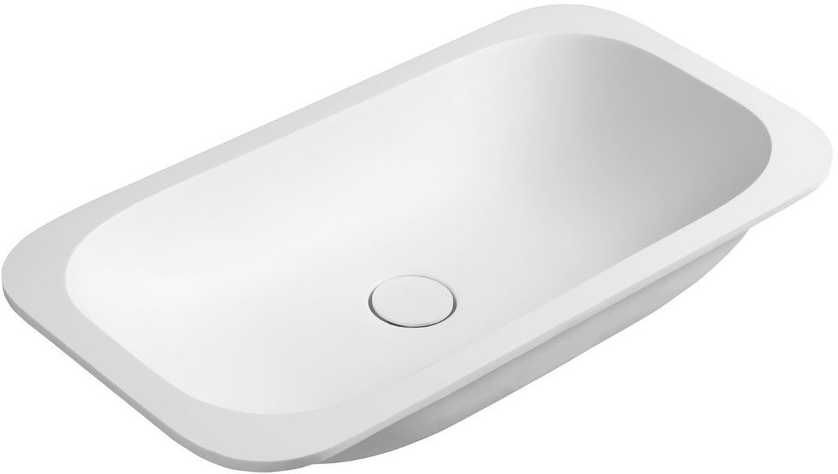 Sapho Impala lavabo 67.2x35.5 cm rectangulaire encastrée-sous plan blanc IM630