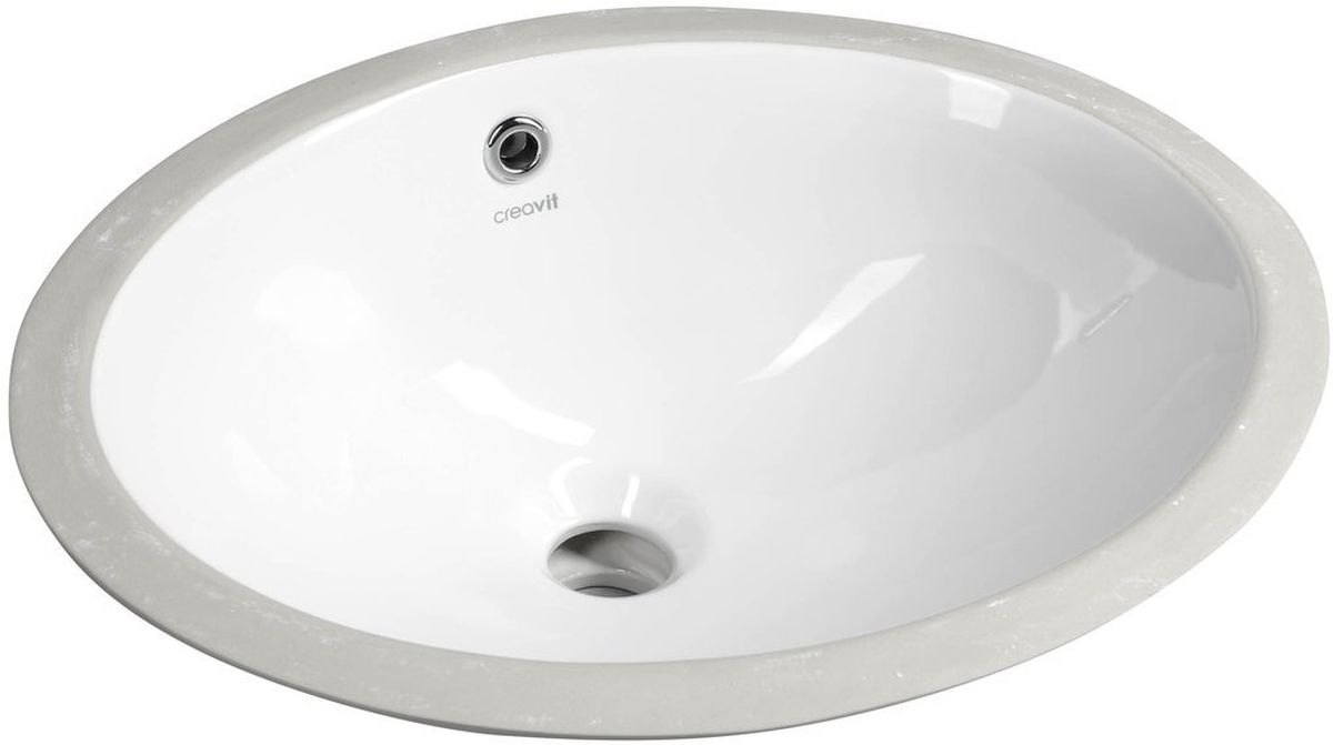Creavit lavabo 48.5x38.2 cm ovale encastrée-sous plan blanc TP211
